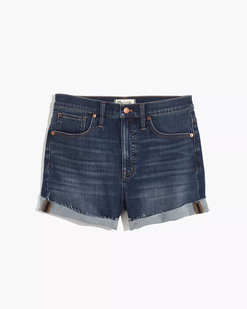 Front of plus size High Rise Denim Short in Danny Wash by Madewell | Dia&Co | dia_product_style_image_id:187361